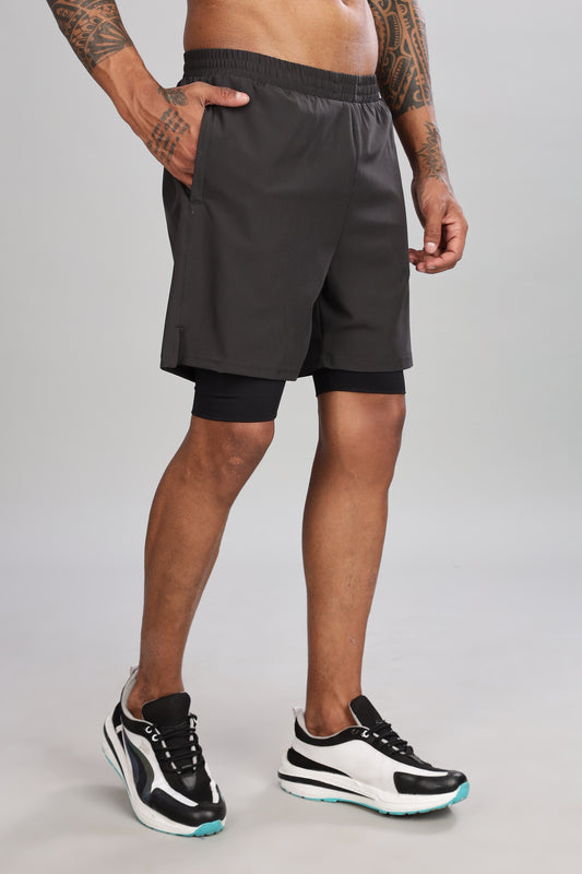 2 In 1 Shorts Charcoal