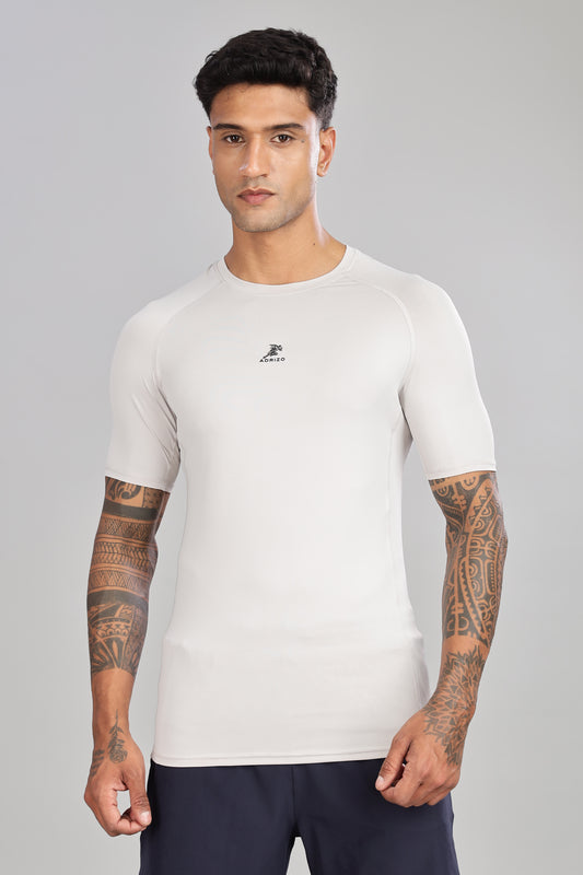 Half Sleeve Compression Tshirt White