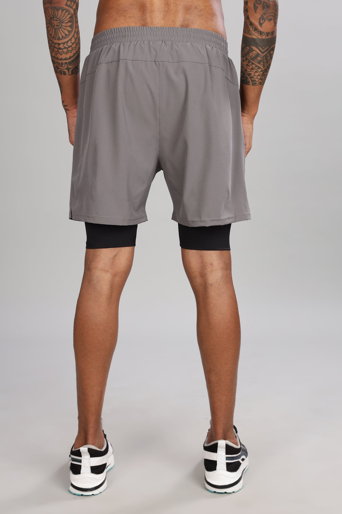 2 In 1 Shorts Light Grey