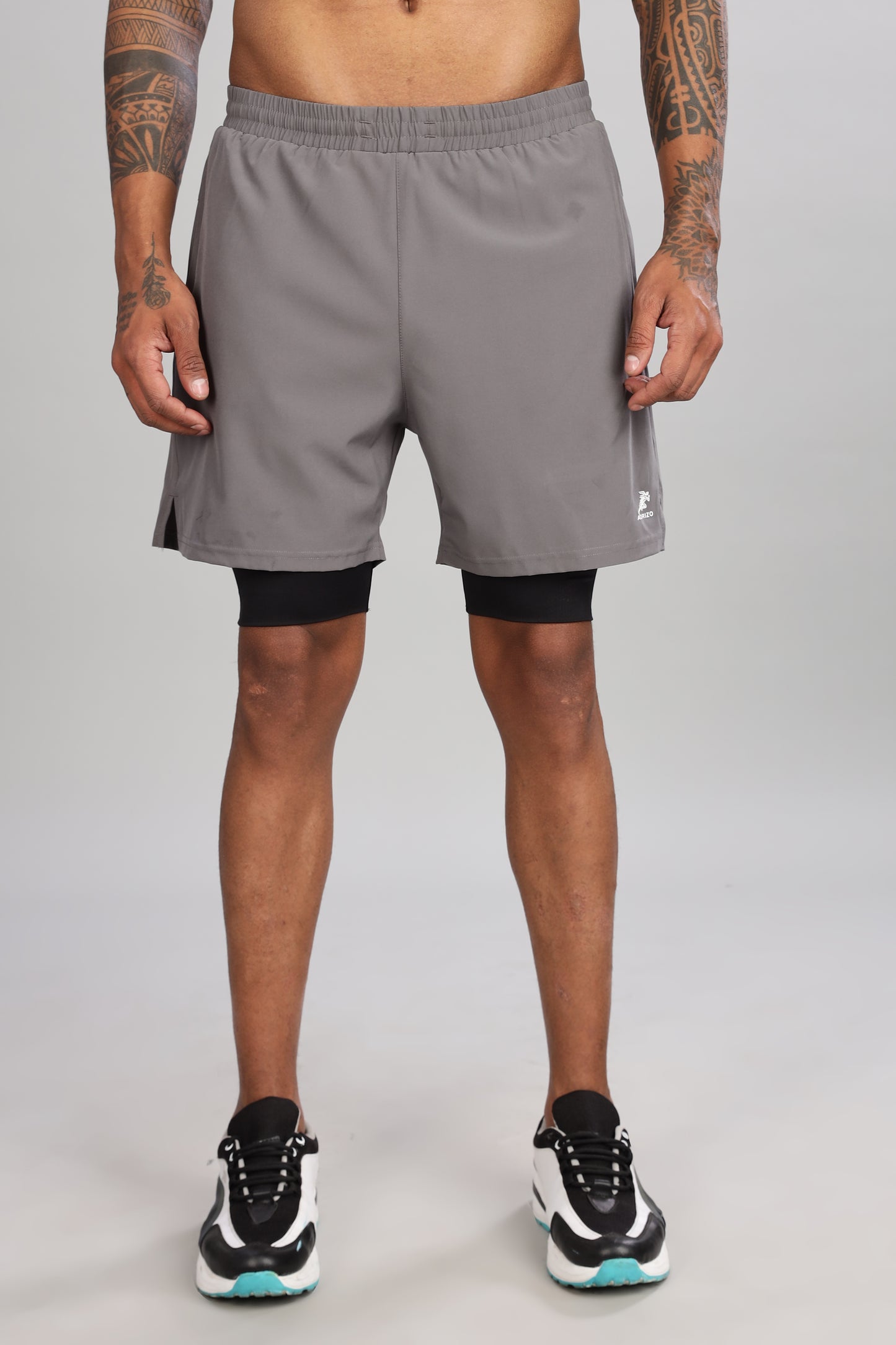 2 In 1 Shorts Light Grey